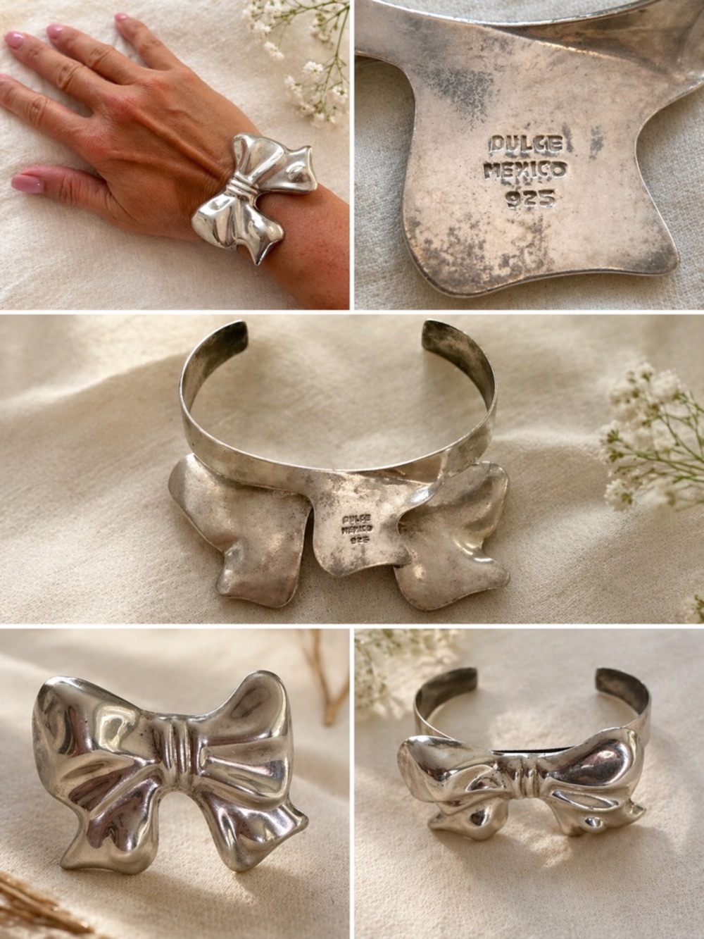 Taxco Silver Bow Cuff Bracelet